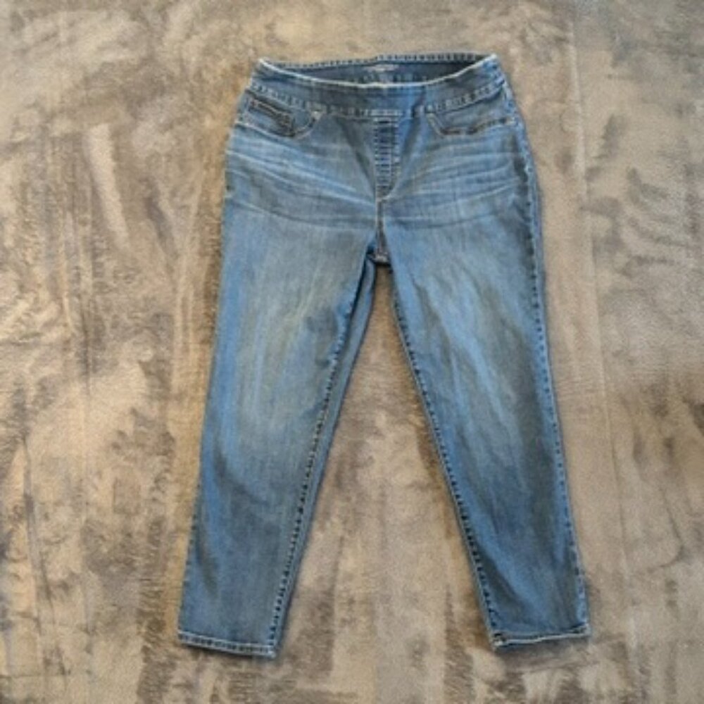 Chico's Jegging Ankle Jeans Women's Size 2R US 12R Pull On Stretch 32.5Wx25.25L
